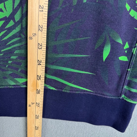 Nike Brasil CBF Soccer Tropical Palm Print Hoodie Mens Large Navy Green Yellow - Picture 8 of 8